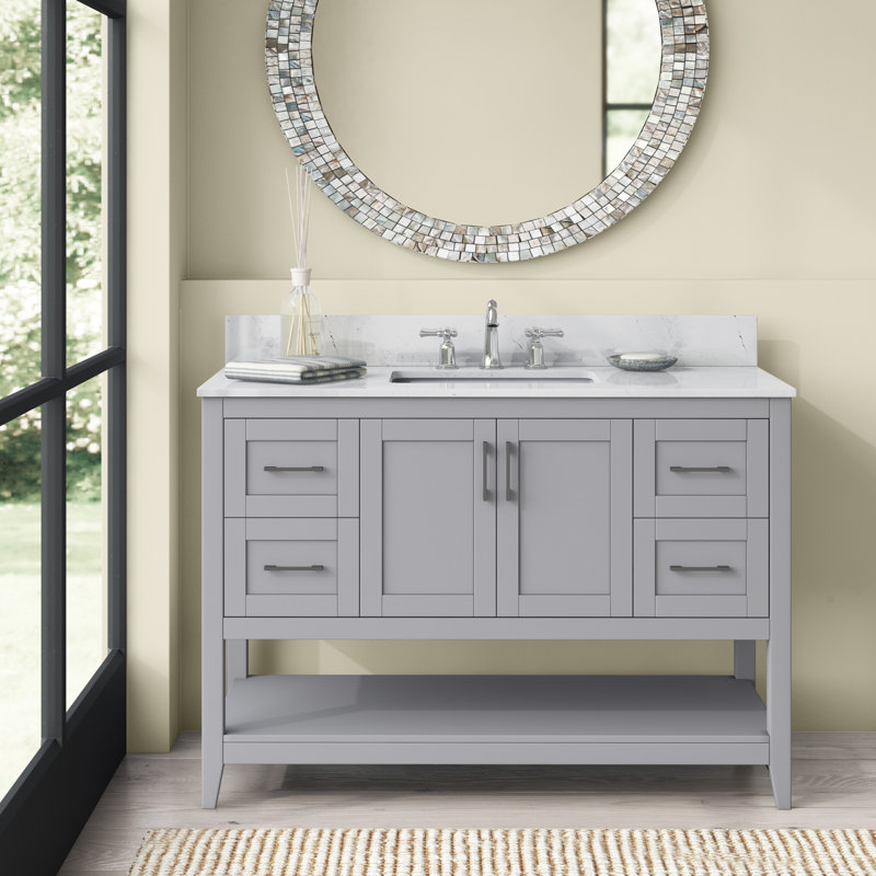 Ensemble de meuble-lavabo simple 48 po Scottsbluff, Gris