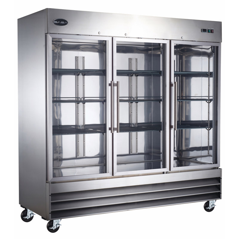 Réfrigérateur à portée de main à trois portes en verre 72 pi. cu.