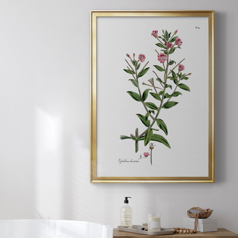 Toile encadrée de qualité supérieure Rose Botanical III - prête à être accrochée, H 30,5 po x l 22,5 po, Or