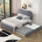 Upholstered Platform Bed with Wood Supporting Feet and Trundle Aevah-1784054969-1784054970