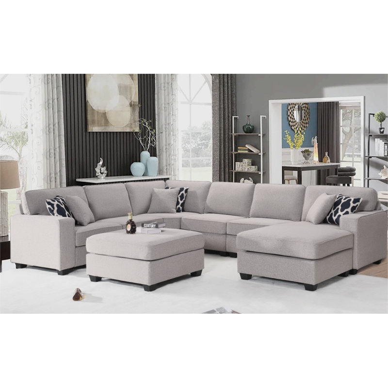 Raimy 7 - Piece Flexible combination Sectional, Gray Polyester Blend
