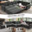 118" L-Shaped Sofa Couch With Pull-Out Bed,Oversize Convertible Sleeper Sofa, Dark Grey-1930553576