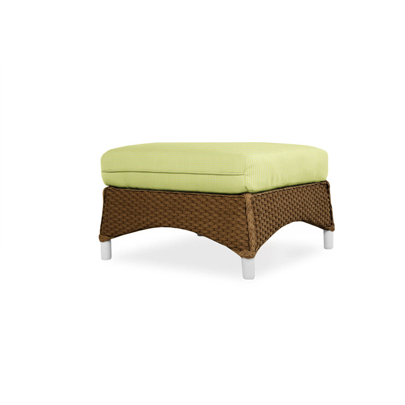 Mandalay Outdoor Ottoman, Decorline Navy, Bark