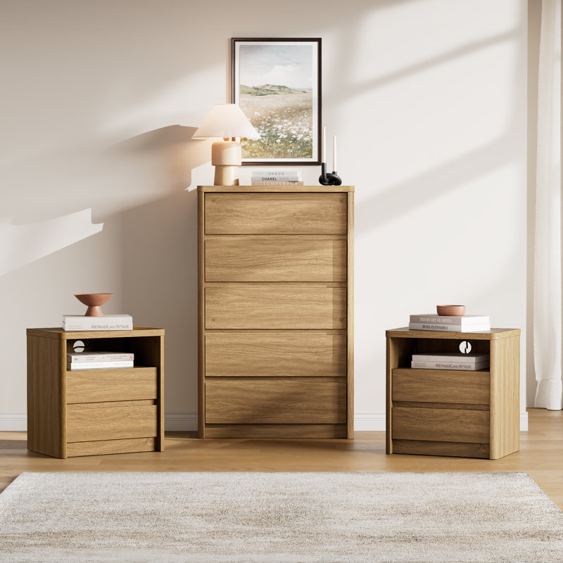 Ensemble de chambre à coucher, Chêne naturel