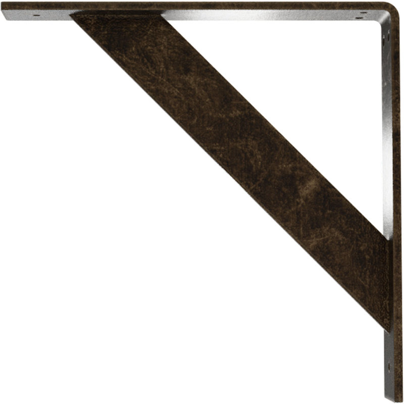 Support traditionnel en acier, H 12 po x l 2 po x P 12 po, Or pâle antique