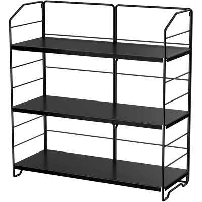 Bathroom Countertop Organizer, 3-Tier Bathroom Counter Organizer, 8-Levels Height Adjustable, Bathroom Organizer, Metal Black