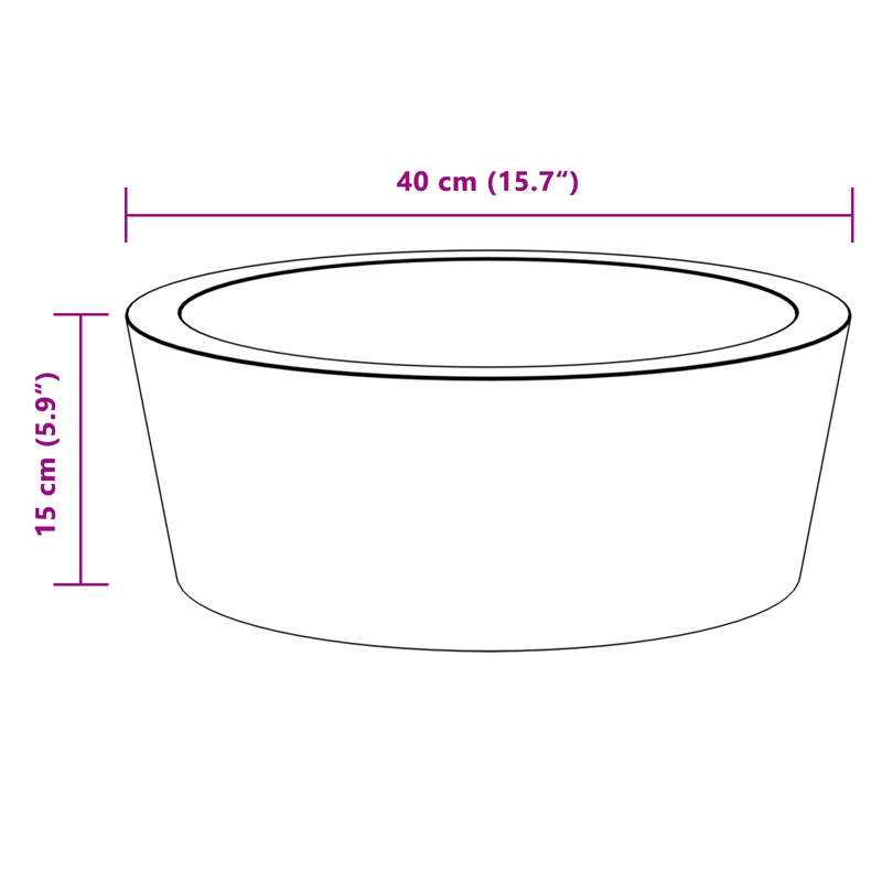 VidaXL 15.7'' Marble Circular Bathroom Sink, Black