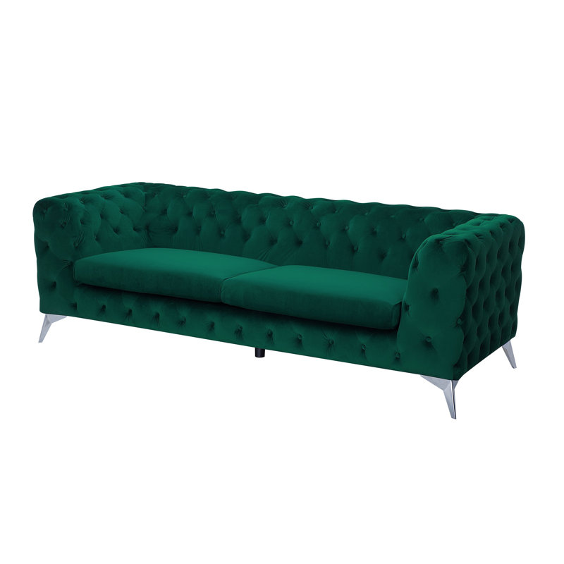 Buster Velvet Sofa, Emerald Green