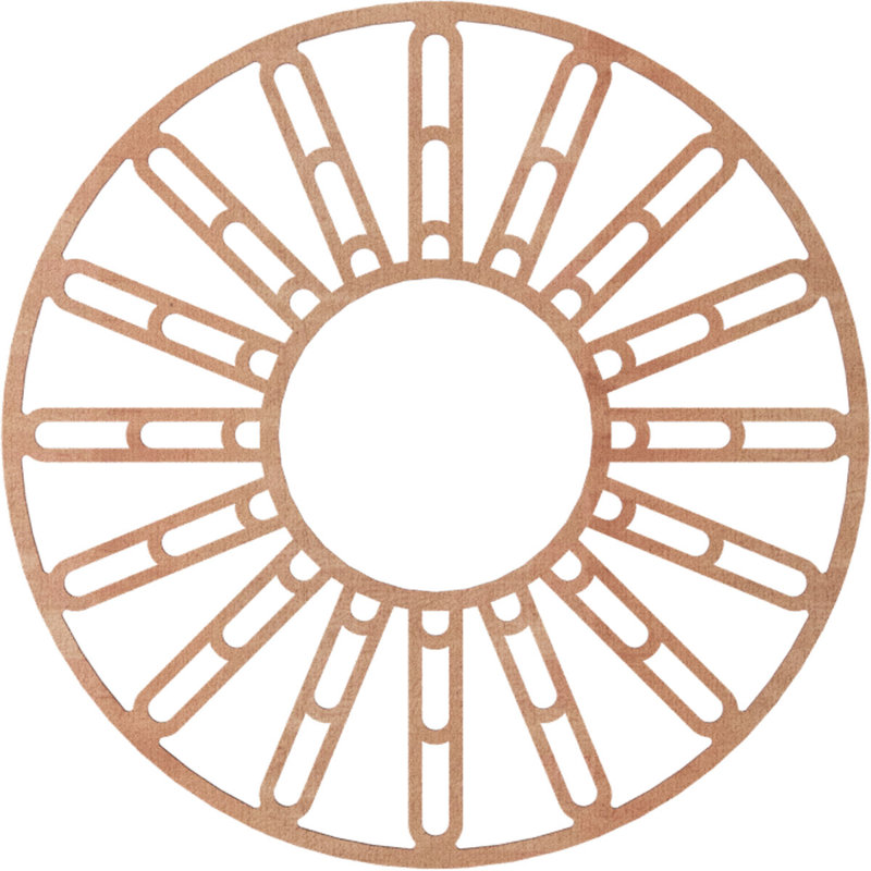 Médaillon de plafond en bois Hale, Cerise, H 34 po x l 34 po x P 0,38 po