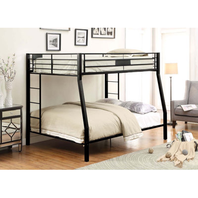 Lesmurdie Contemporary Bunk Bed with Side Double Built-in Ladder in Sandy Black