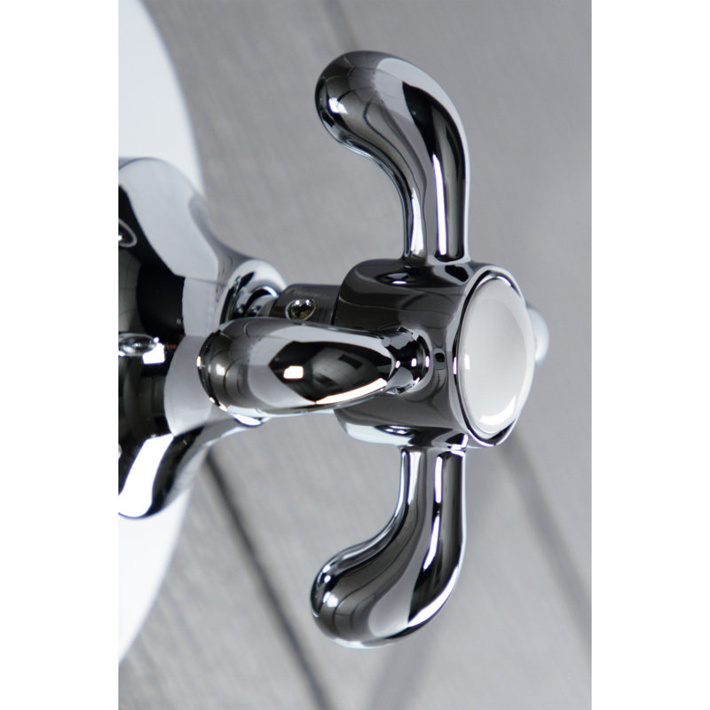 Kingston Brass Single-Handle Wall Mount Three-Way Diverter Valve with Trim Kit, Polished Chrome