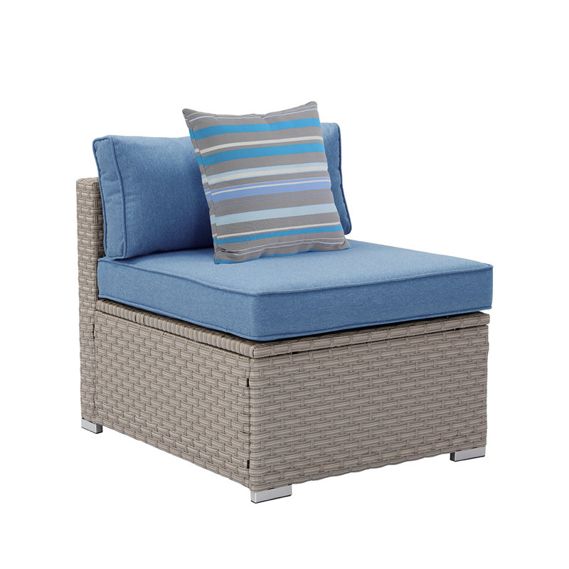 Luis Metal Outdoor Armless Lounge Chair