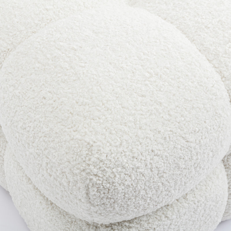 Robertas 53.1cm Wide Tufted Square Cube Ottoman, White