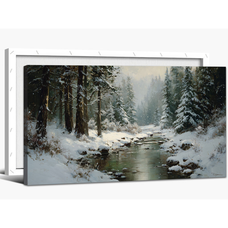 Hiver, art mural sur toile, paysage d'hiver, scène d'hiver, H 12 po x l 24 po