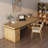 Wood color Rectangle Solid Wood Desks-107209894