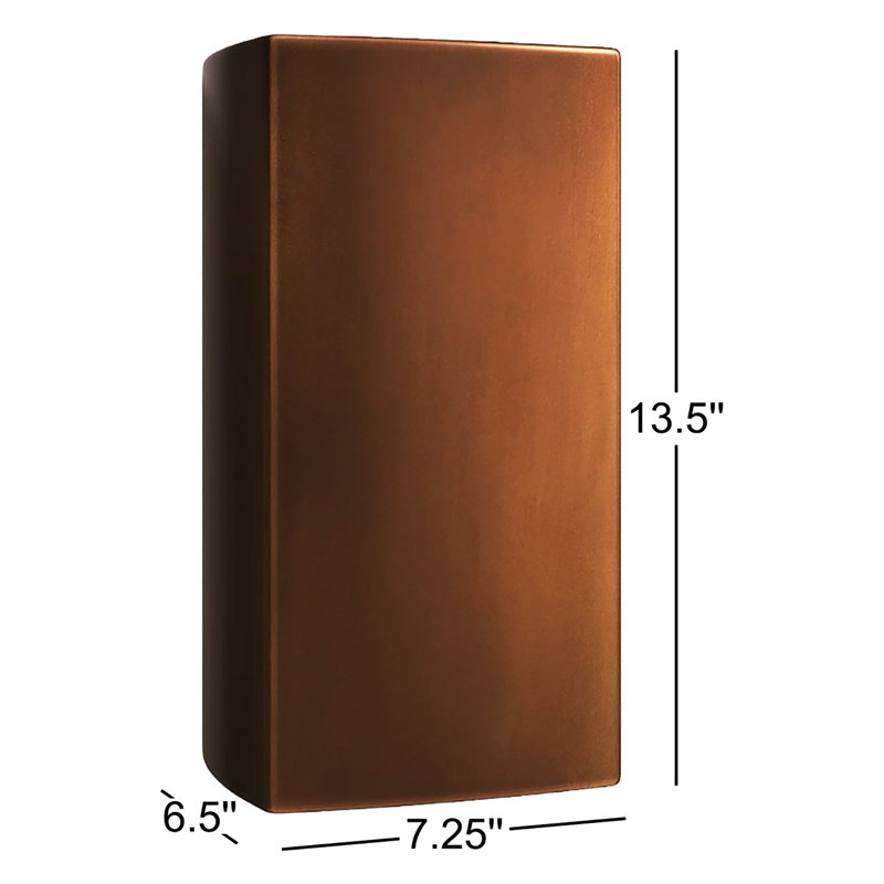 Applique murale d'extérieur en céramique Logan, Cuivre antique, Incandescent, H 13,5 po x l 7,25 po x P 6,5 po