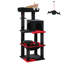 Arbre à chat gothique avec très grand hamac, tour à chat 45,7 po avec lit en cercueil, maisonnette pour chat, poteaux à griffes en sisal et perchoir supérieur, arbre à chat gothique à plusieurs niveaux, Halloween-1097442113
