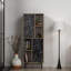 Armoire polyvalente moderne, noyer et marbre noir, panneau de particules recouvert de mélamine à 100%, épaisseur: 0,7 pouce | Nombreuses tablettes, rangement supplémentaire, conception murale pour une organisation élégante