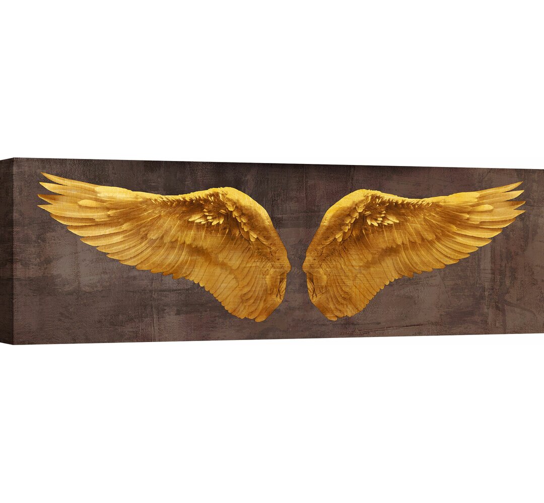 Leinwandbild Angel Wings Gold von Joannoo