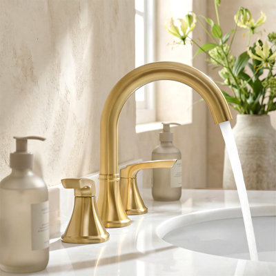 Widespread Bathroom Faucet 3-Hole, 2-Handle Sink Faucet With Pop-Up Drain