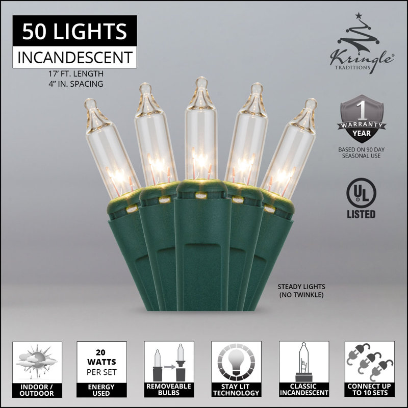 204'' String Lights, Green