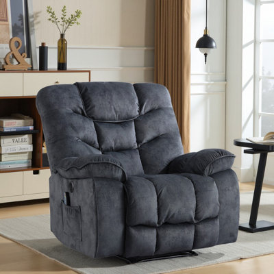 Chayden  40.2" Wide Modern Skin-friendly Microfiber Soft Heated Massage Power Recliner Chair with USB Port