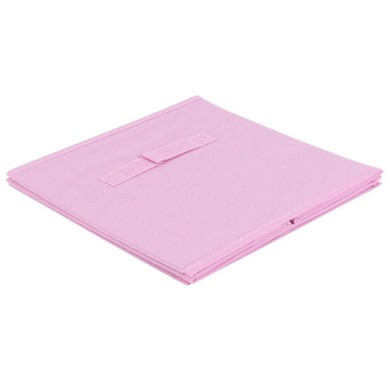 17 Stories Fabric Decorative Bin, Light Pink, 27cm H x 27cm W x 27cm D