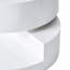 Small Rotatable Coffee Table With Storage Area, Modern White Gloss, 23.99X23.99X13.24 Inches Secret Storage, Glossy Appearance,
