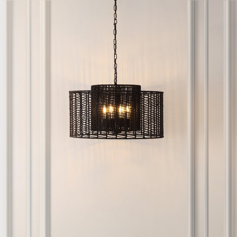 Catalonia Longino 4 - Light Drum Pendant, Black, Black