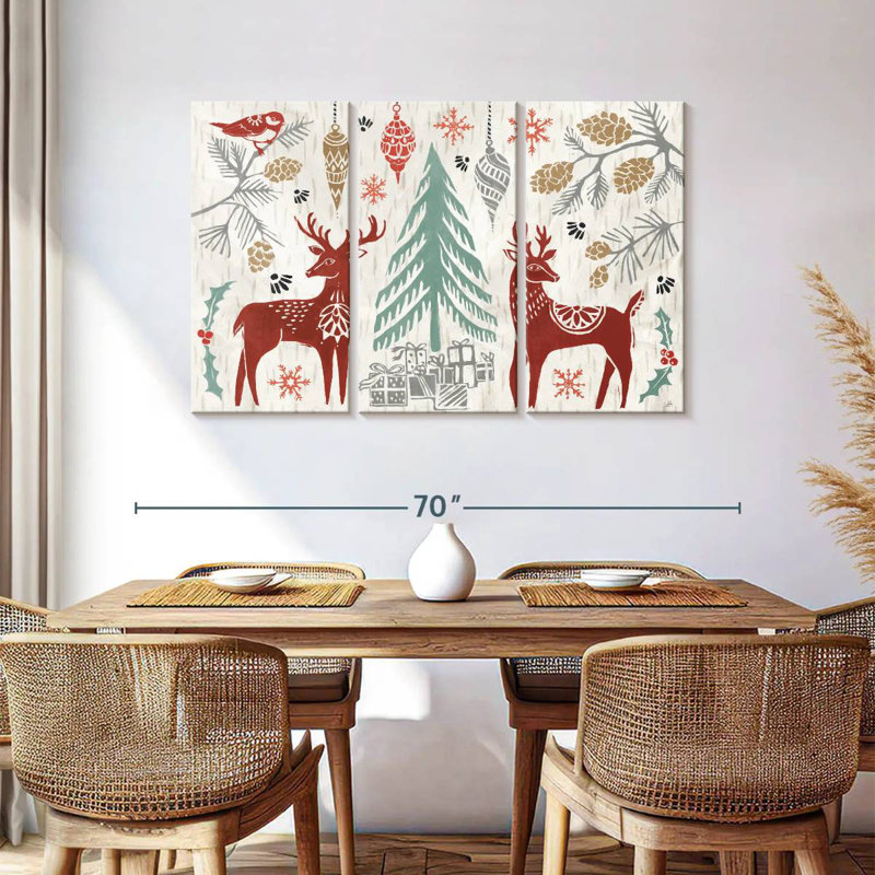 Lelend Woodcut Christmas I, H 36 po x l 57 po