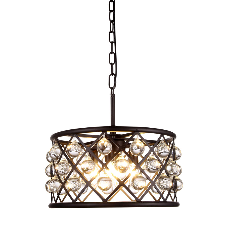 Lustre cylindrique unique et remarquable à 4 lumières Swinney, Brun moka