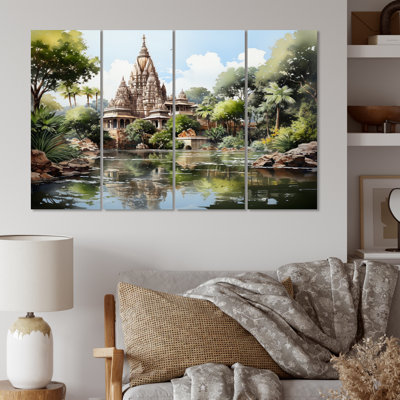 " Indian Art Temple Serenity II " 4 - Pieces