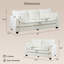 Ensemble de canapé modulaire, causeuse moderne rembourrée et canapé 3 places avec coussin de dossier confortable, accoudoirs biseautés, coussins confortables pour le salon, la chambre à coucher, un appartement, la chenille, beige-130065869