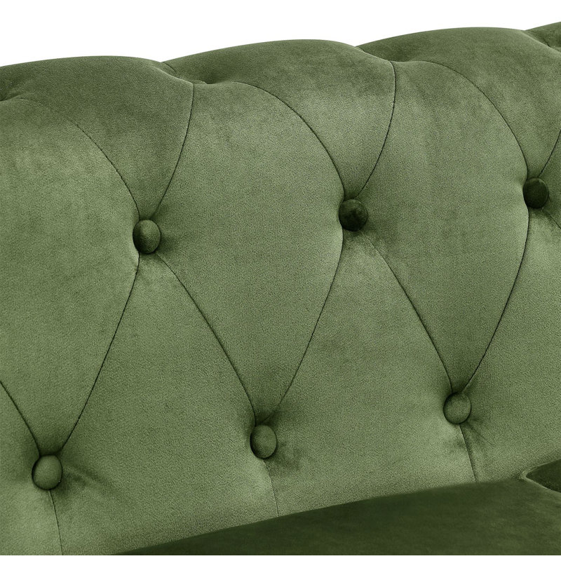 Ensemble de salon 3 pièces Berneta, Velours vert
