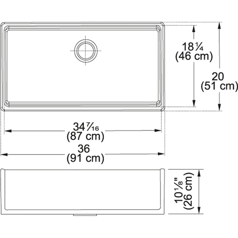 Évier de cuisine/apron l 36 po x p 20 po Farmhouse