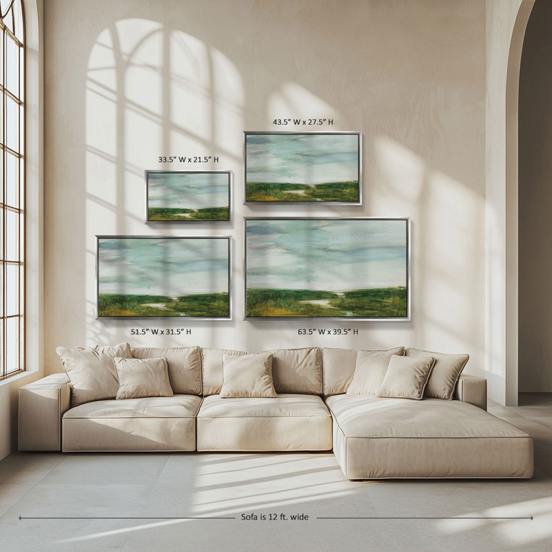 "The Path of Water" by Julia Purinton Print on Canvas in a Silver Floater Frame, 21.5" H x 33.5" W