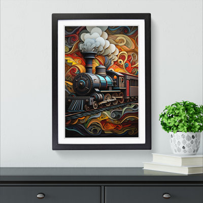 Steam Train Geometric - Framed Print