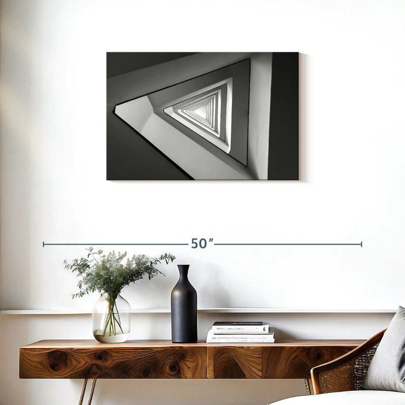 Lilie triangles gris infinis, H 20 po x l 30 po