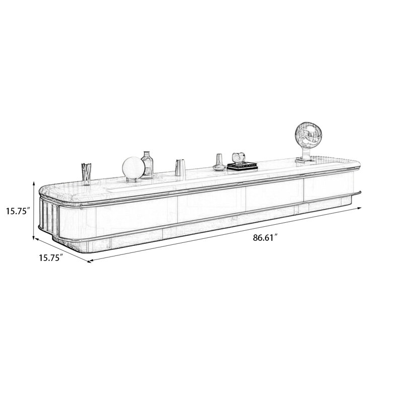 Meuble télé en bois manufacturé beige Rtero, 86.61