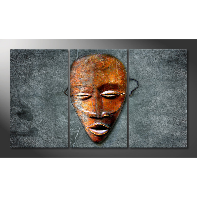 The Face - Stretched On Wooden Frame Print on Canvas, 100 cm H x 180 cm W, 3 Piece Canvas Set