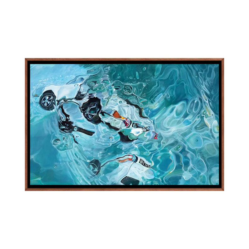 « Reflexion » par Marcello Petisci-impression, H 18 po x l 26 po x P 1,5 po, Pas de tapis, Toile classique avec cadre brun