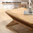 Rustic Coffee Table with Woven Bamboo Base