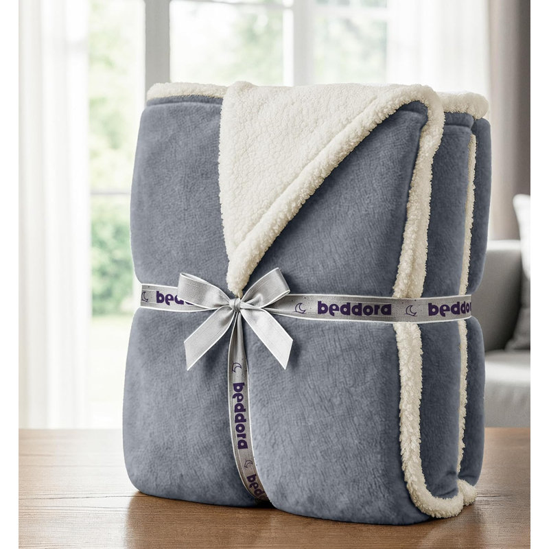 Jeté en flanelle Beddora - réversible, ultra doux et chaud, 50 po x 60 po, confortable et confortable toutes saisons pour canapé, canapé et lit - parfait pour l'hiver et l'été