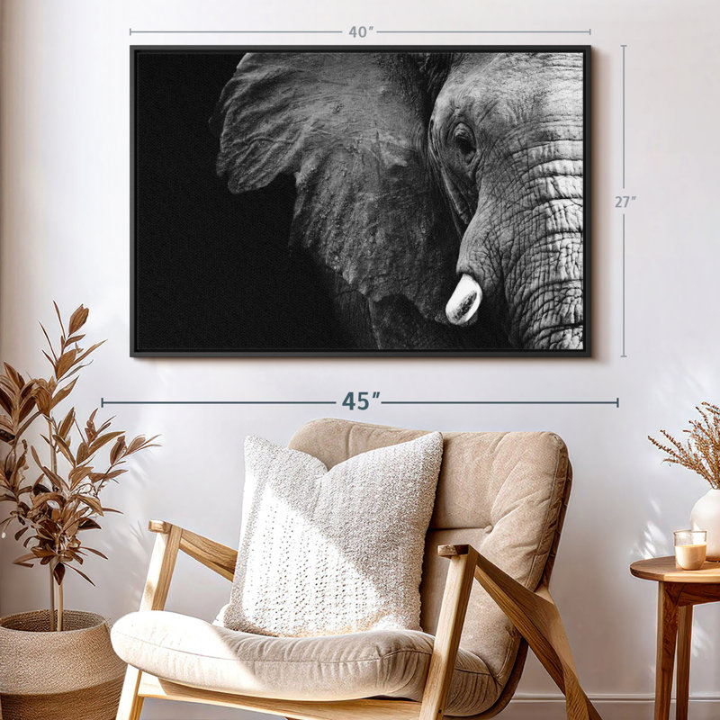 Animal «Wise Elephant Wall Art», H 27 po x l 40 po