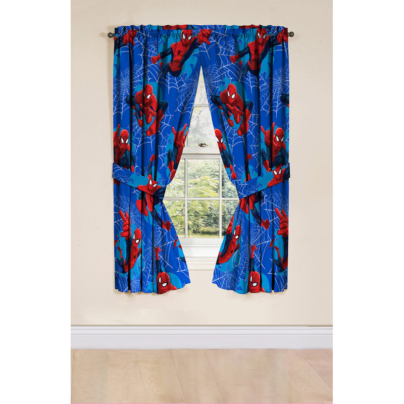 Ensemble de rideaux et rideaux semi-transparents spiderman étonnant
