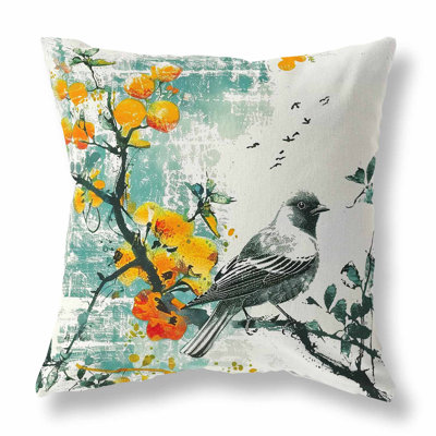Winter Plum Song Indoor/Outdoor Pillow