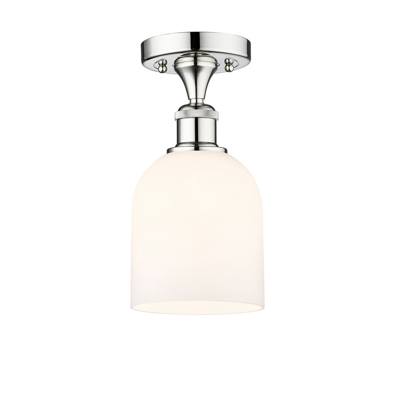 Edison - Allysson - 1 Light 6" Semi-Flush Mount - Seedy Shade, Clear, Polished Chrome