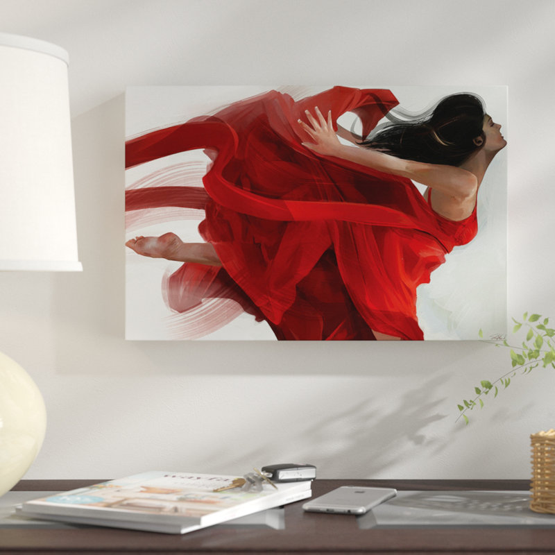 « danse », impression sur toile, H 26 po x l 40 po x P 1,5 po, Toile tendue, Pas de tapis