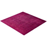 Overdyed Hand-Knotted Wool Modern-Contemporary Purple Area Rug 7' 10" x 8' 4"