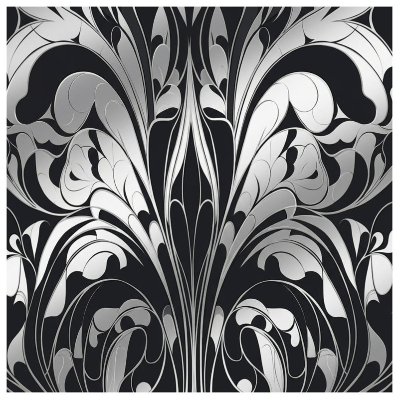Black White Damask Comforter, Twin